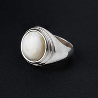 SILVER RING WITH NATURAL BALTIC AMBER